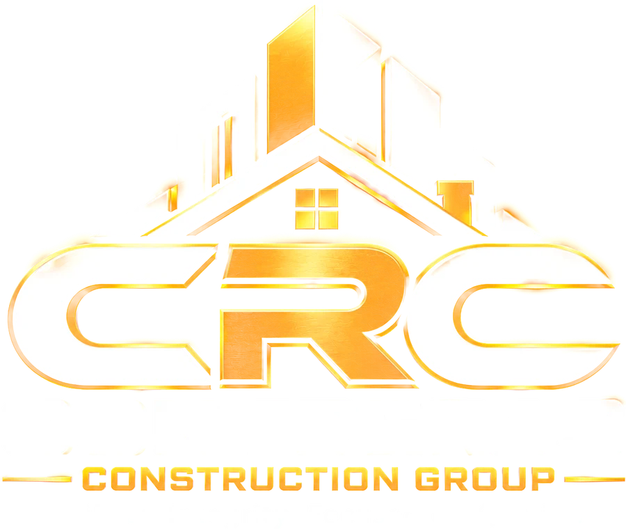 CRC Contreras Construction Group logo: a steel and gold house over the letters CRC